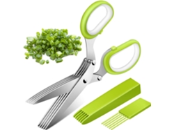 Tesoura Cocina Eco Inox 5 Laminas, Para Especiarias Cebolas, Con Pente E Tampa Seguranca
