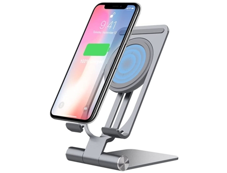 Cargador Sem Qi Fast Wireless Charging Stand Altura para iPhone 13 Pro/12 Pro/13 Pro Max/13/12 YIZHOOD Gris