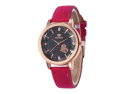 Elegante Reloj De Pulsera De Cuarzo Informal Para Mujer (rojo Rosa)