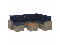 Maison Exclusive - Conjunto De Sofá De Jardín De 8 Piezas Con Cojines, Poliratán Gris