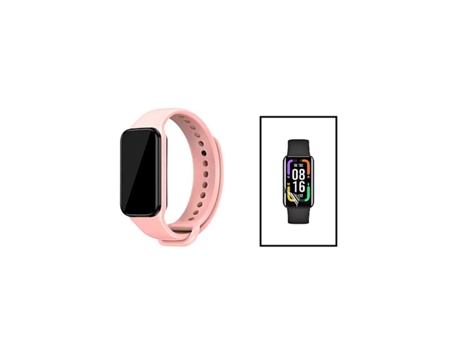 Kit Pulsera de Silicona Suave con Hebilla + Película de Hidrogel para Xiaomi Redmi Smart Band 2 Rosa