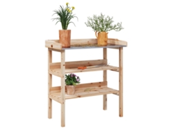 Mesa de soporte para plantas con estantes 78x38x82,5 cm Abeto macizo DKD HOME DECOR