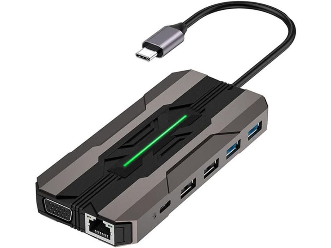 Estación De Acoplamiento Usb-c 13 En 1, Lector De Tarjetas Sd De 1000 M, Rj45