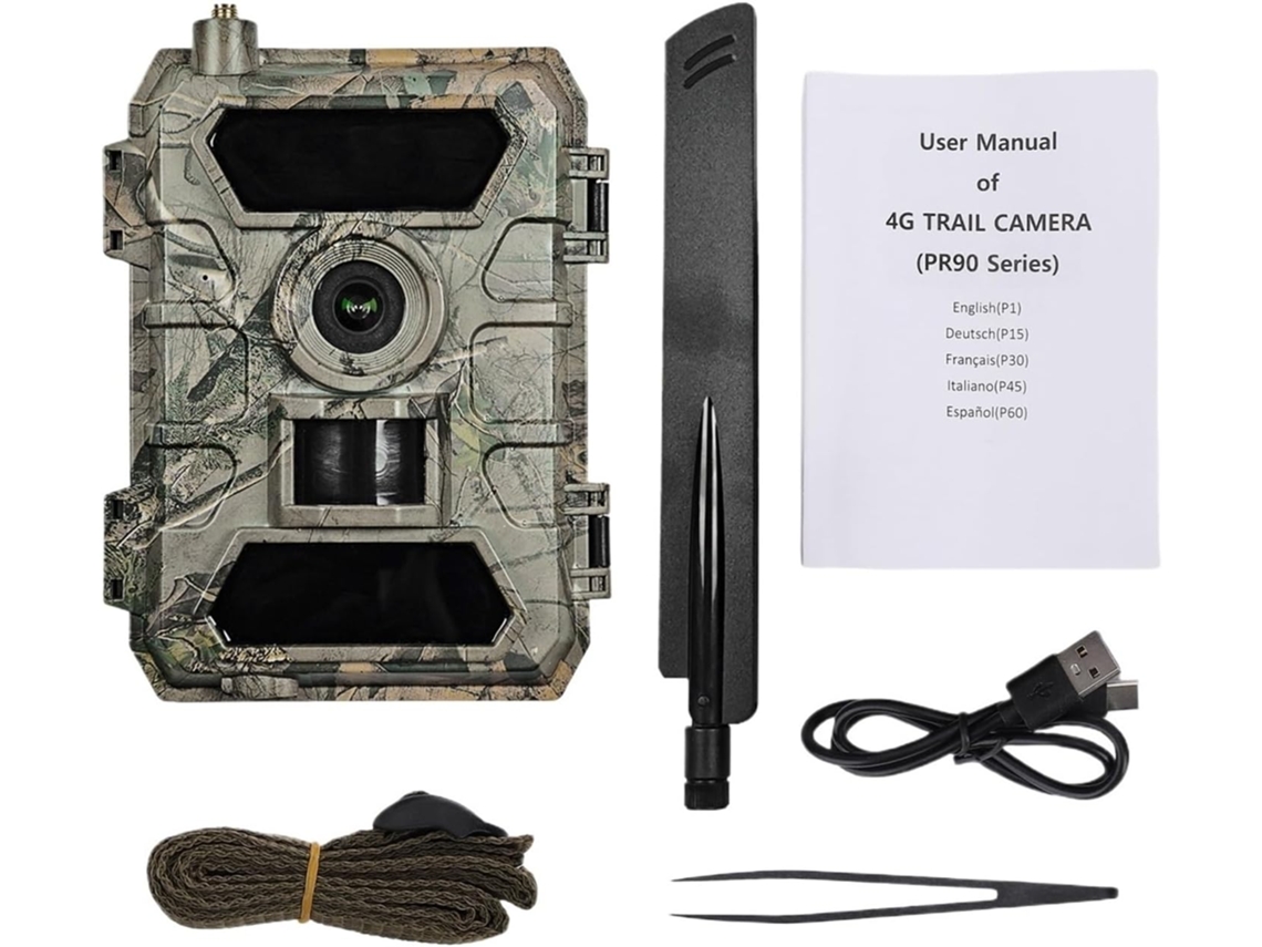 Caméra Faune Sauvage De 4g 8k 60mp Ip66, Étanche À La Pluie, Visualización Nocturna En Temps Reel