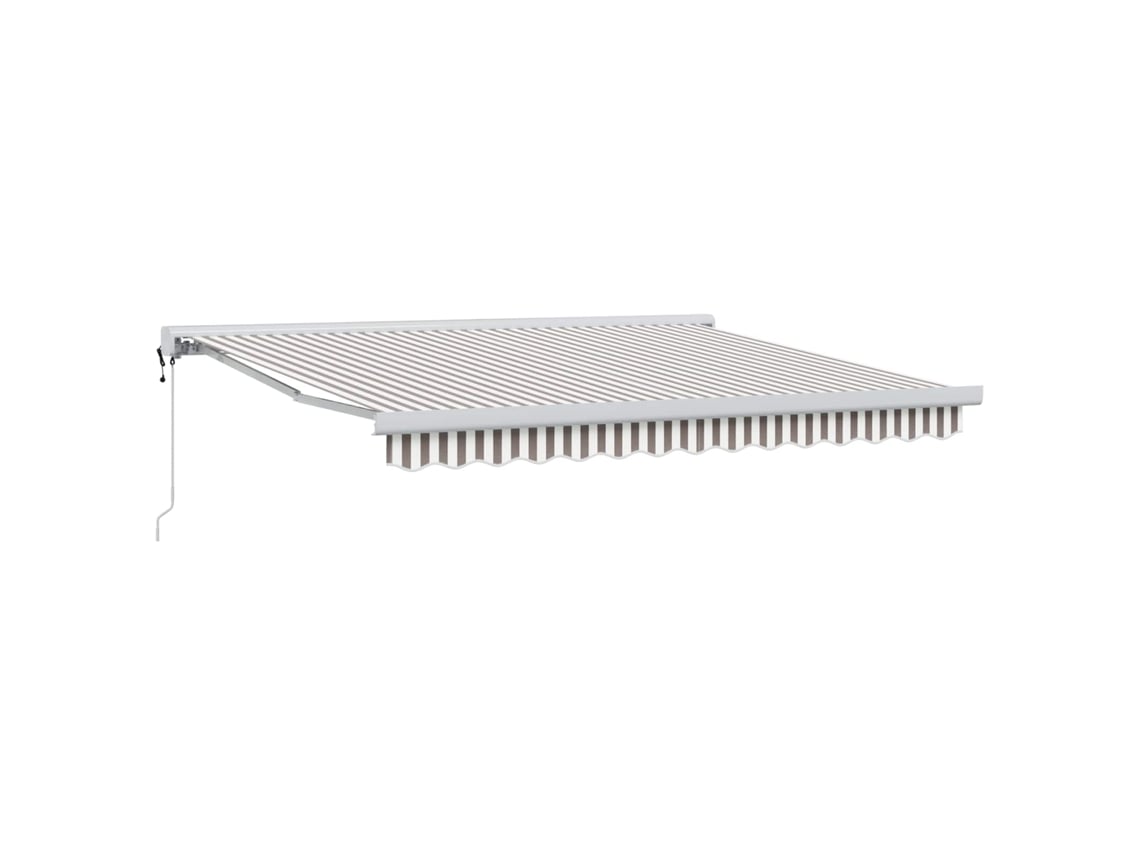 Toldo Vidaxl gris claro y blanco de 500 x 300 cm, poliéster y aluminio.