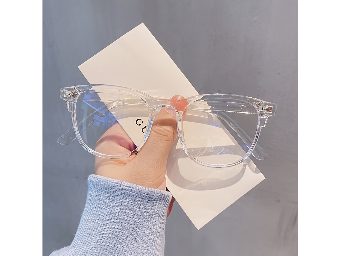 Gafas Unisex De Estilo Retro, Diseño Minimalista, Montura Cuadrada A La Moda, Protección Contra Luz Azul Ideal Para El Uso Del