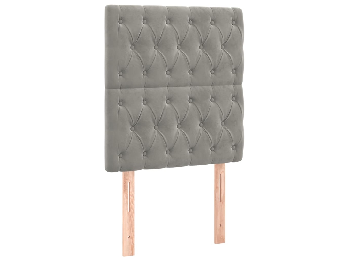 Maison Exclusive - Cabecero De Terciopelo Gris Claro 80x7x118/128 Cm