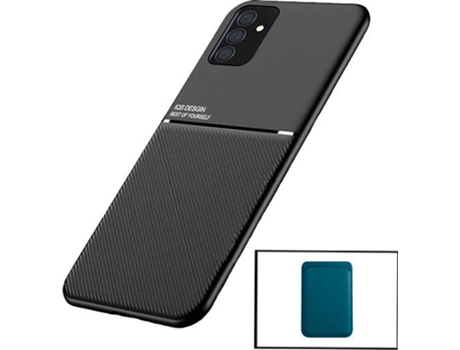 Kit Funda Magnetic Lux y Magnetic Wallet Azul Samsung Galaxy M52 5G PHONECARE Negro
