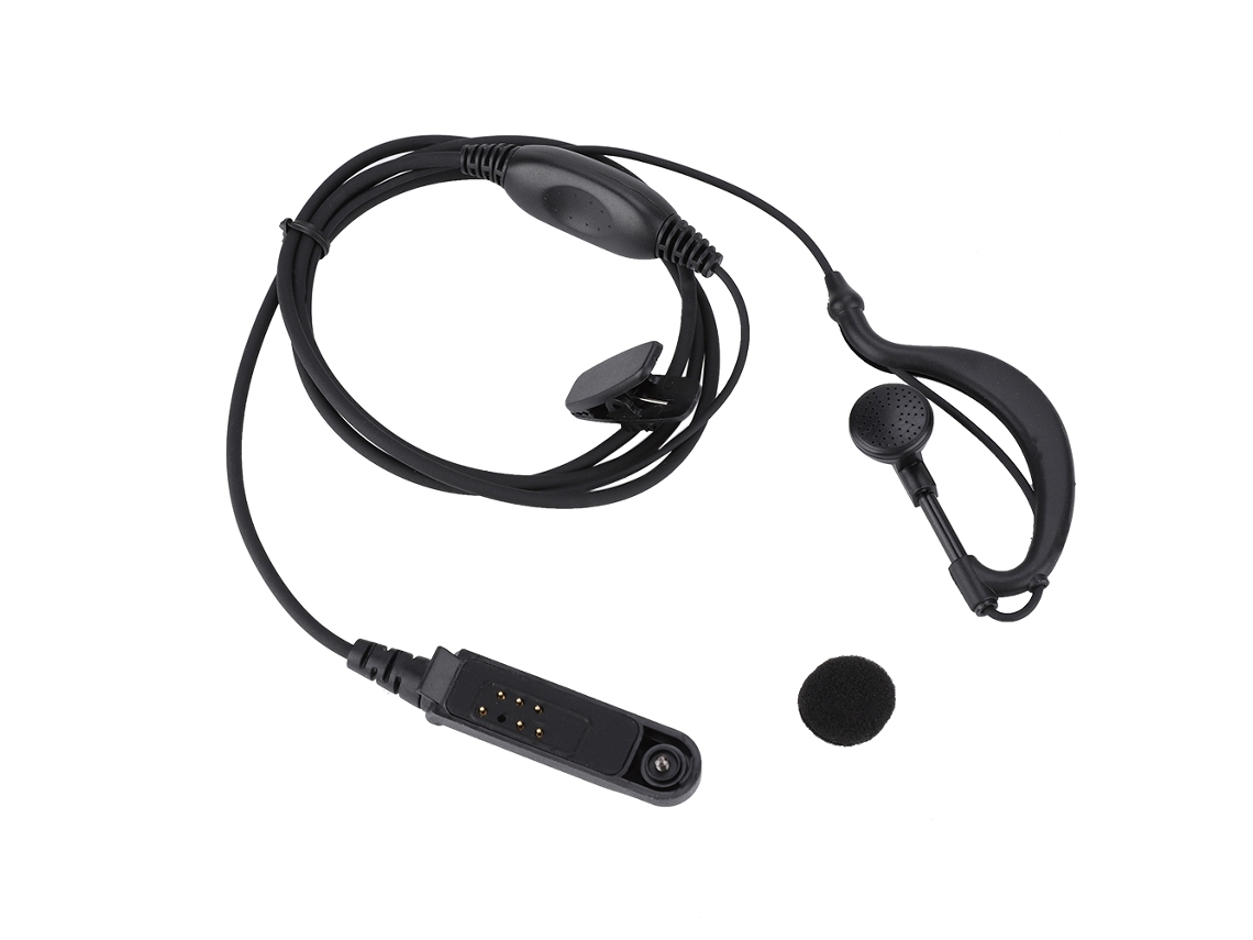 Auriculares de radio walkie-talkie con micrófono y clip
