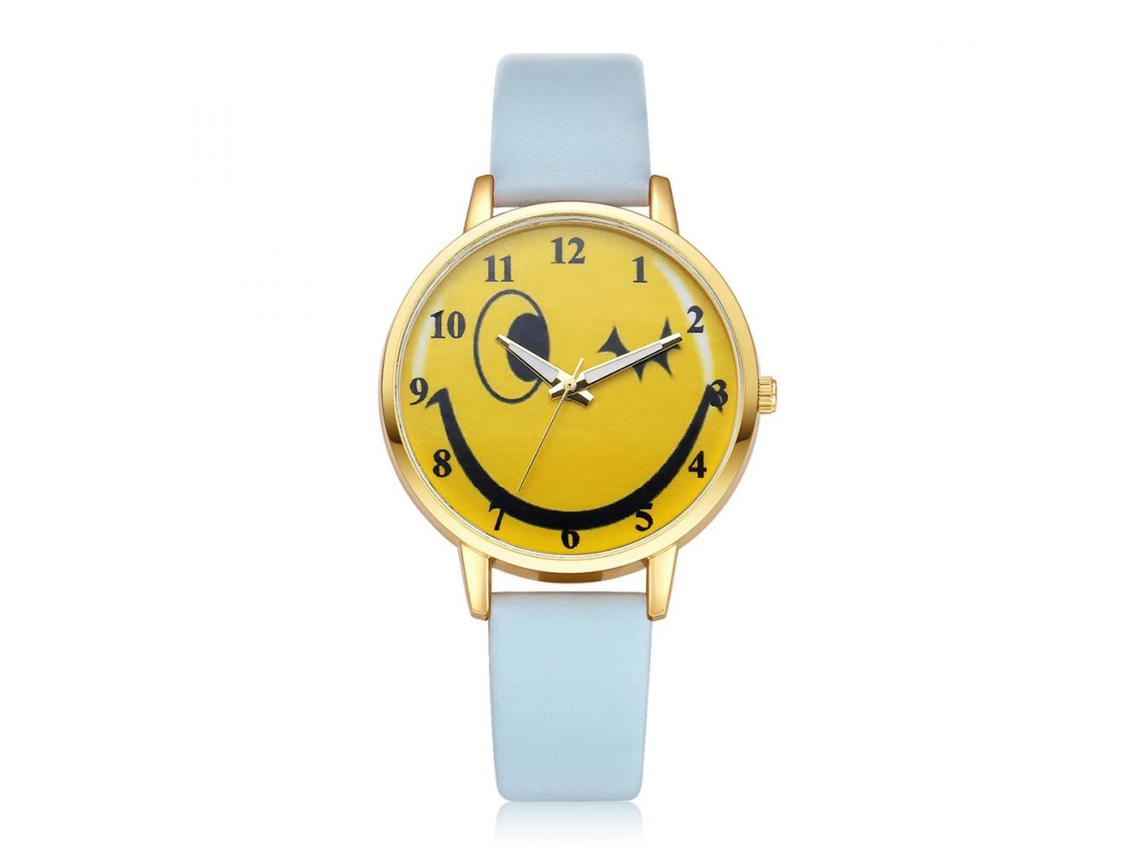 Reloj Pulsera Analógico De Cuarzo Con Correa De Pu Y Caja De Aleación Ivpai (azul)