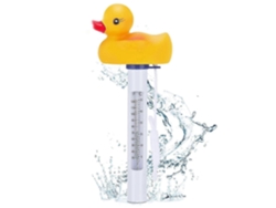 Termómetro flotante para piscina, termómetro flotante con cordón, termómetro de agua con forma de pato para piscinas exteriores. GOKOCO