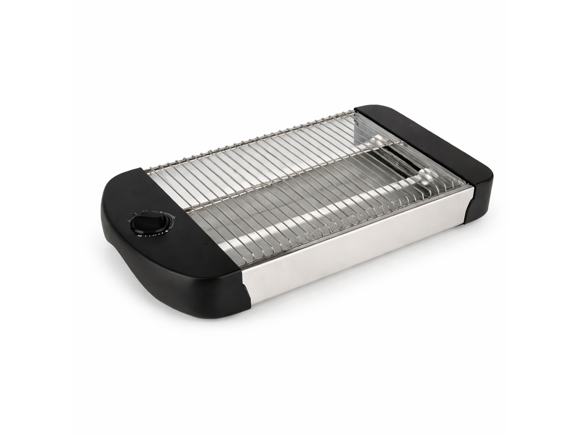 Tostadora horizontal Pritech KI-047 de 600 W, color negro y plateado