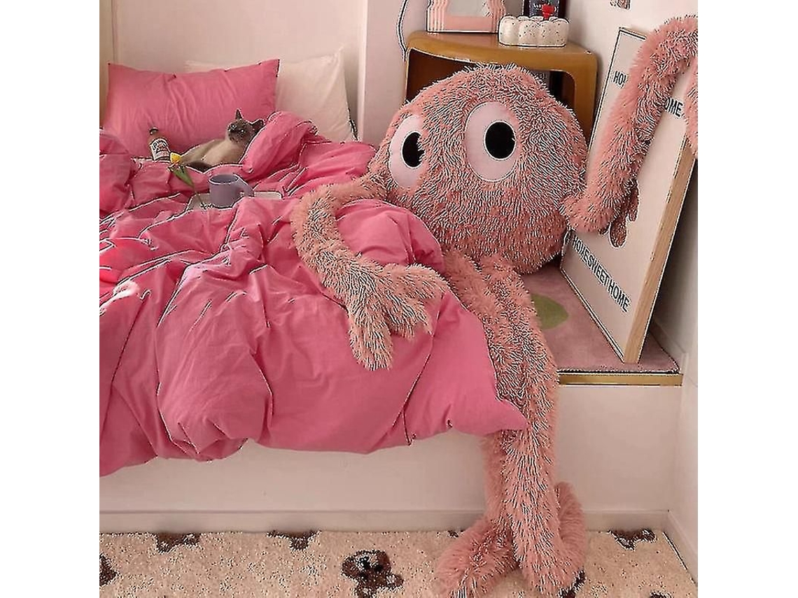 2026-1pc Pulpo Gigante 175cm Plush Verde Rosa Alien Monstruo Juguete Peluche Brazos Piernas Largos Almohada Decoración Habitación