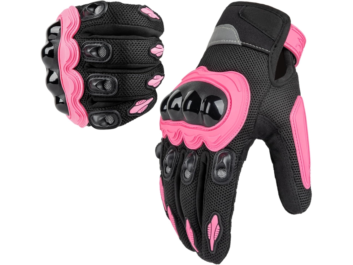 Guantes De Malla Transpirables Para Motocicleta, Con Protección Para Pantalla Táctil, Para Hombre Y Mujer (rosa)