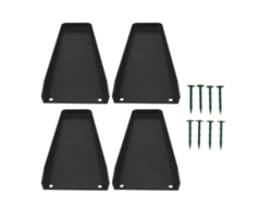 4 bloques para canaletas de lluvia con 8 tornillos, color negro