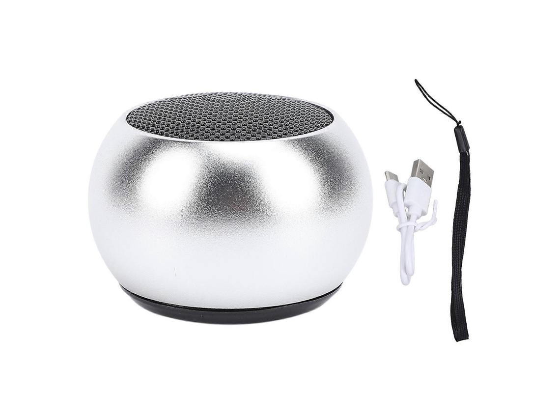 Mini altavoz Bluetooth Yunzii, alto volumen, sonido estéreo inalámbrico, 300 mAh, pequeño altavoz portátil para uso en exteriores, plateado.