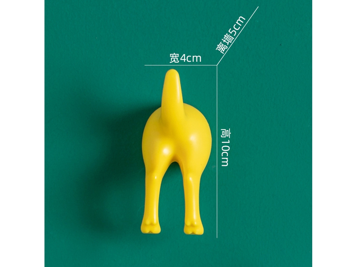 4 Ganchos De Plástico Para La Cola Del Perro, Estilo Nórdico, Con Forma De Cola De Perro.