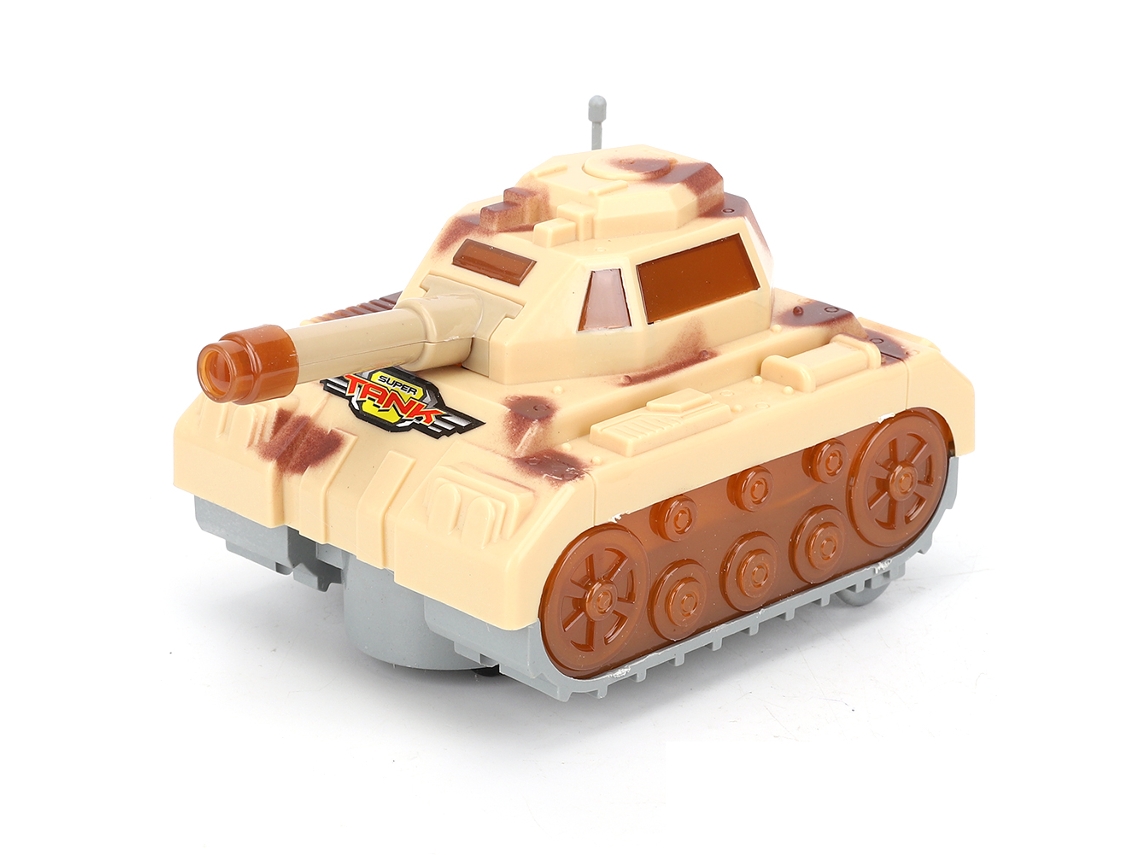 Ats-tanque Militar Electrónico Simulado Para Niños Con Luces Y Música Ruedas Universales Color Marrón