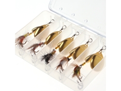 Juego De 5 Señuelos Giratorios Para Pesca De Lubina Y Trucha Con Anzuelo