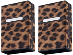 Estuche Protector Con Estampado De Leopardo Para 20 Cigarrillos, Con Cierre Abatible.