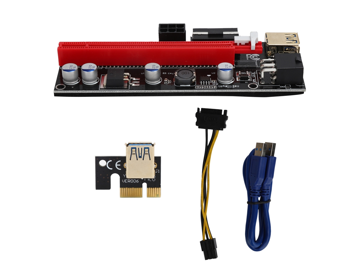 Placa De Extensión Usb Pcie Adaptador 009 Express 1x/4x/8x/16x Doble 6 Pin 15 Para Minero Btc