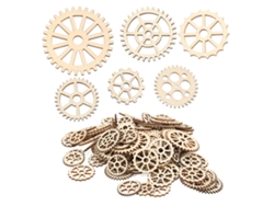 120 Piezas De Adornos De Engranajes De Madera Ligeros Y Decorativos, Rodajas De Madera Para Manualidades.
