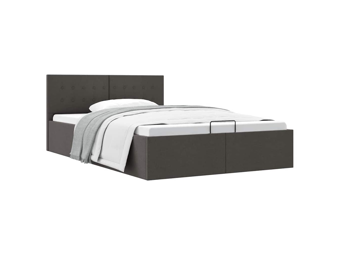 Cama Canapé Hidráulica De Almacenaje Sin Colchón Gris 120x200cm