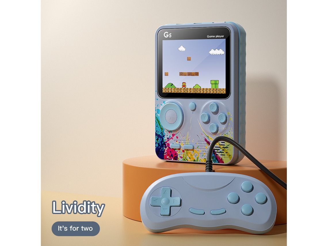 Consola De Videojuegos Portátil G5, 500 Juegos Clásicos En 1, Conectividad Con Tv, Batería Recargable - G5 Para Dos Jugadores (gris)