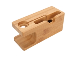 Base De Carga Bamboo Para Teléfono Móvil Y Reloj Soporte Portátil Cargable