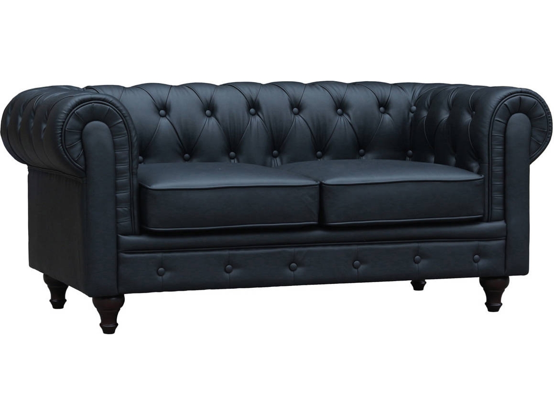 Sofá HABITAT Y JARDÍN Aliza (Negro - Imitación - 157 x 82 x 70 cm)