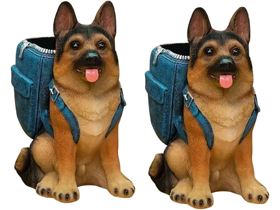 Lindo portalápices con forma de perro, portabrochas de maquillaje, caja organizadora para Mater Gokoco