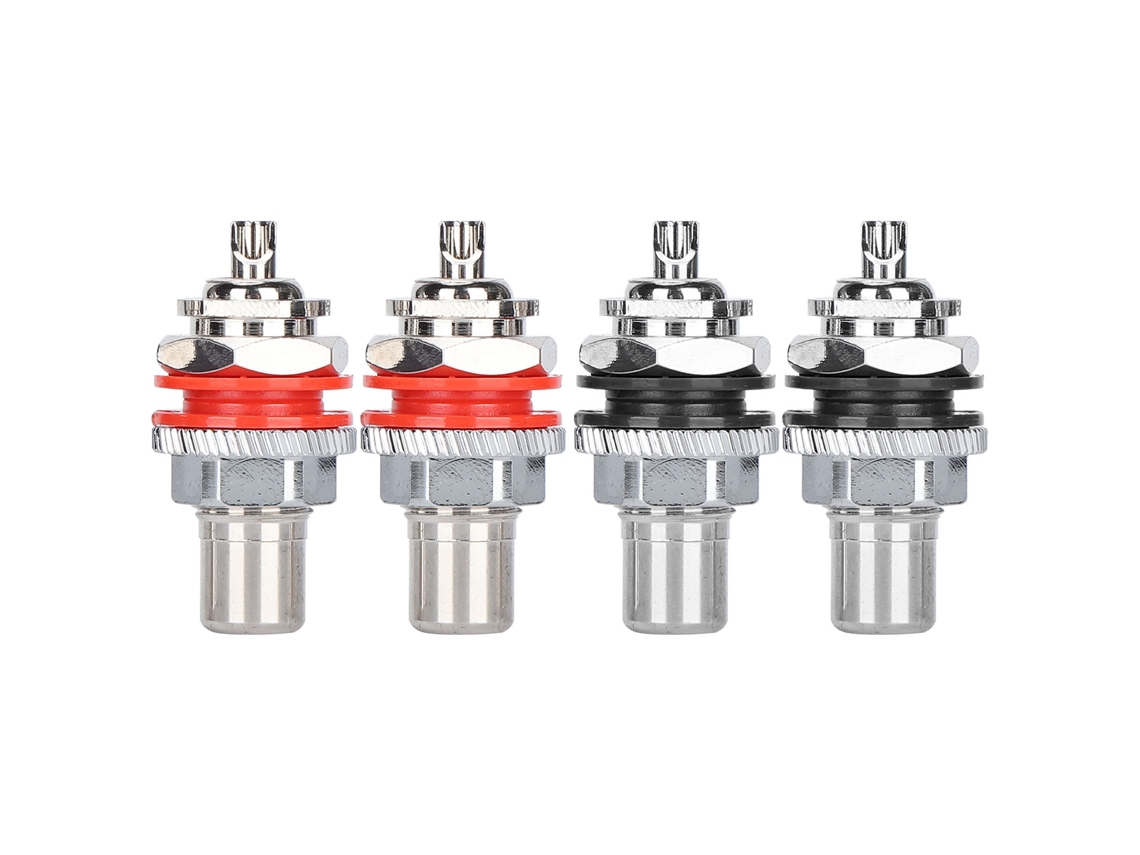 Monosaudio C401r 4 Piezas De Terminales Rca De Cobre Puro Chapados En Rodio Para Diferentes Aplicações E Usos