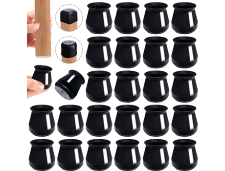24 tapas para patas de silla, tapas protectoras para patas de silla, tapas para patas de silla de silicona marrón con almohadillas de fieltro para ...