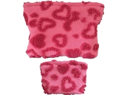 Trousses De Maquillage, 2 Pièces Mignon Cœur En Peluche Bolso Para Sac À Main