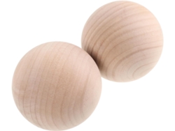 2 Decoración Bolas De Madera Maciza Para