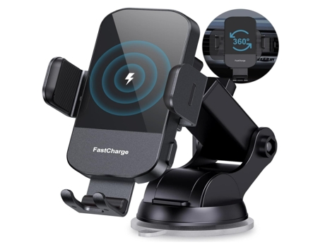 Cargador Coche Inalámbrico Carga Rápida Ultra Note para Apple, Samsung CHRONUS Negro
