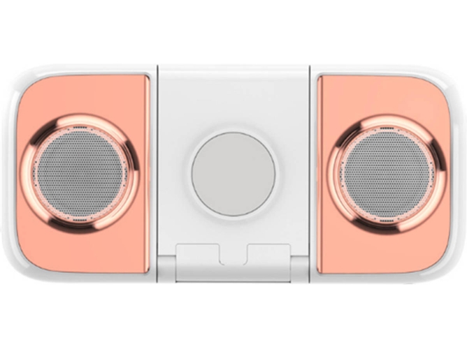 Cargador Inalámbrico y Altavoz Bluetooth WJS Mini Rosa