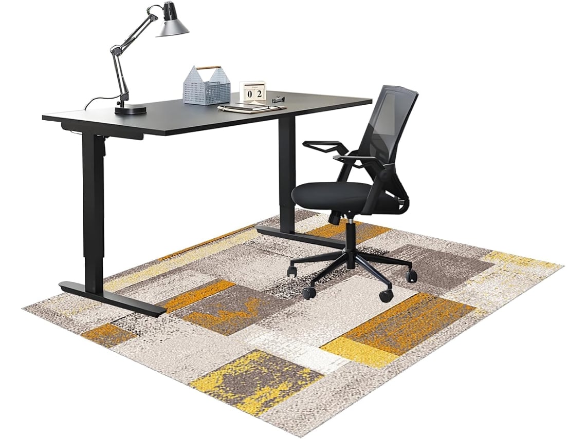 Tapete Cadeira Protetor Piso Antiderrapante 80 X 150 Cm Parquet Azulejo Laminado Azul Escritório, Piso...