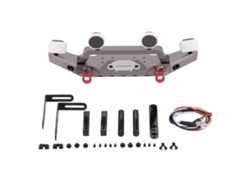 Ymsl Parachoques Delantero De Metal Con 2 Luces Led Para 1/10 Rc Crawler Traxxas Trx4 Sport 82024 Hxl