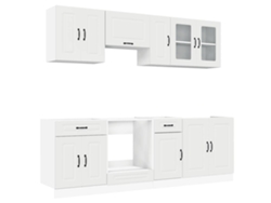 Conjunto 8 Mueble de cocina Kalmar blanco VIDAXL madera contrachapada