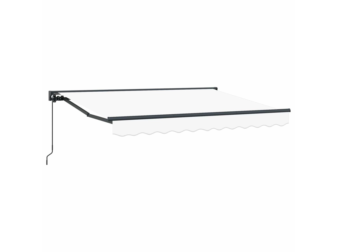 Toldo retráctil manual Vidaxl, blanco, 3,5 x 2 m