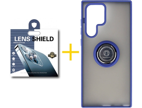 Carcasa + 1 Protector de Cámara para Samsung Galaxy S22 Ultra 5G SKYHE Azul