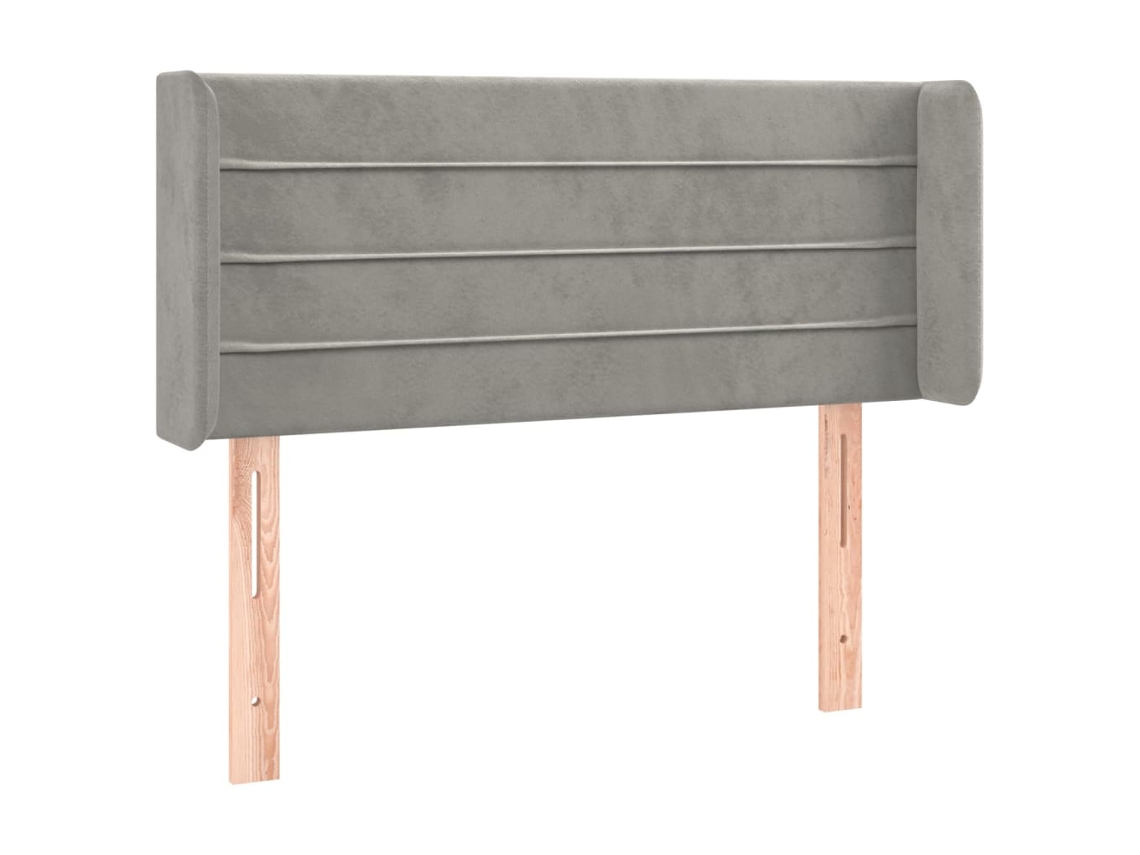 Cabecero con solapas de terciopelo gris claro MAISON EXCLUSIVE (93x16x78 cm)