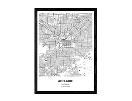 Poster NACNIC Mapa de Adelaide Australia (A3)