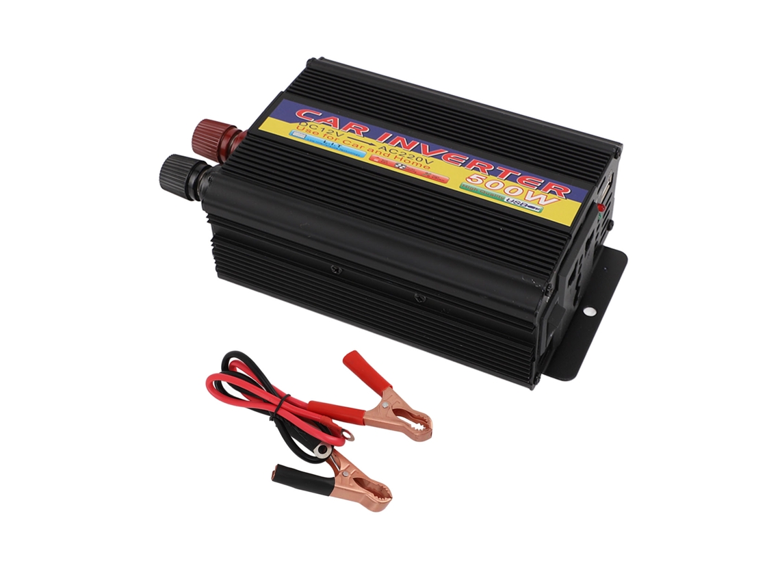 Inversor De Corriente Para Coche De 500 W, 12 V Cc A Ca, Con Luz Indicadora Y Protección Contra Funcionamiento En Modo Isla.