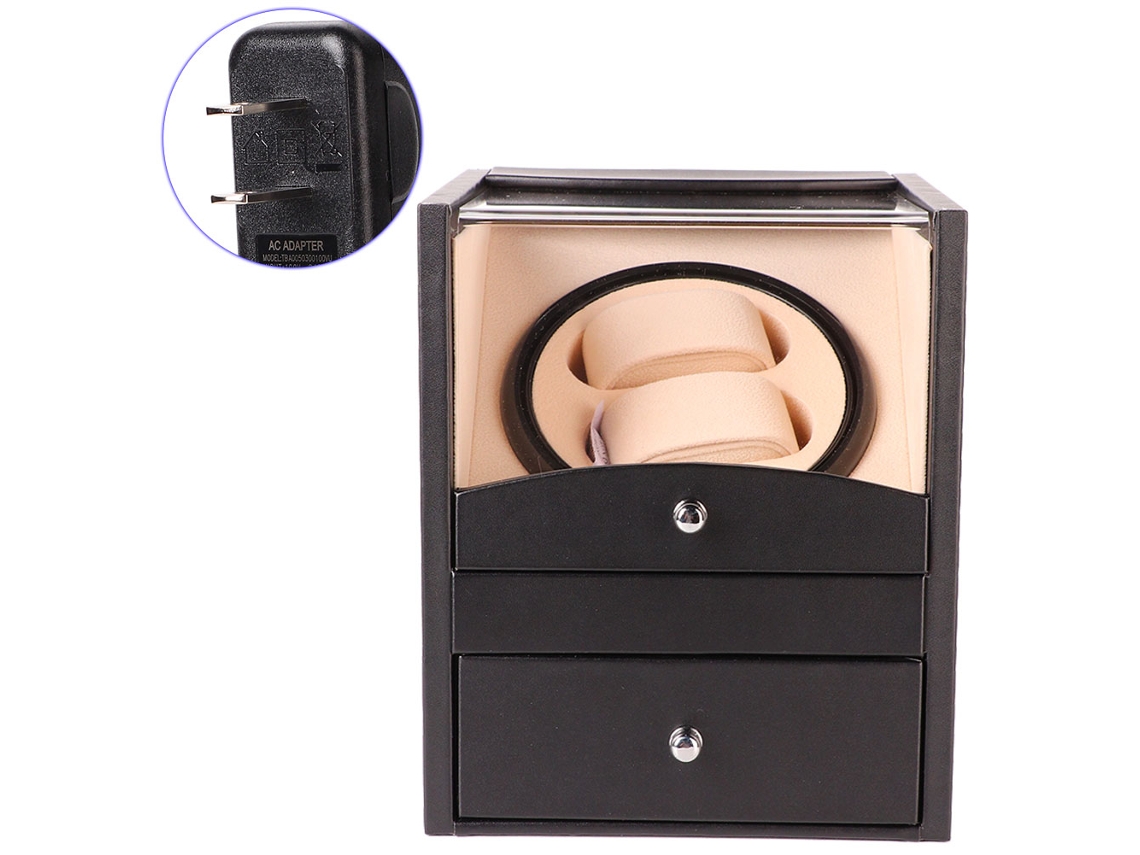 Caja de cuerda automática 22 para relojes mecánicos, color negro