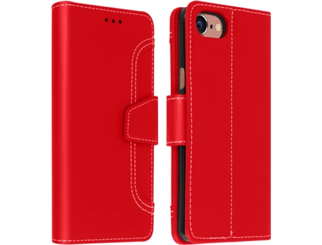 Funda iPhone 6, 6S, 7, 8, SE 2020 AVIZAR Libro Monedero Rojo