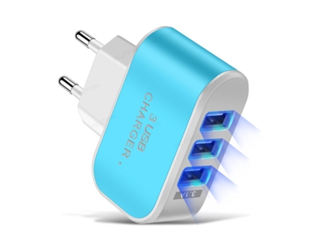 Cargador Usb Led Luminoso Teléfono Móvil Cabeza Carga Inteligente Multipuerto Enchufe Multicolor