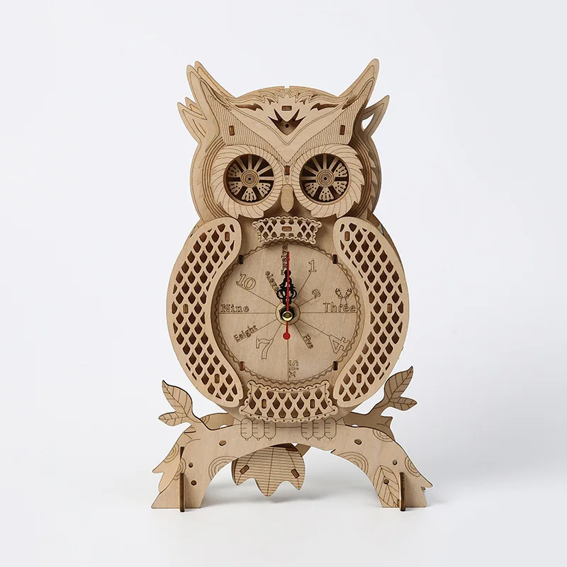 Juego De Montaje De Reloj De Madera Con Forma De Búho En 3d, Rompecabezas Creativo, Juguete Educativo.