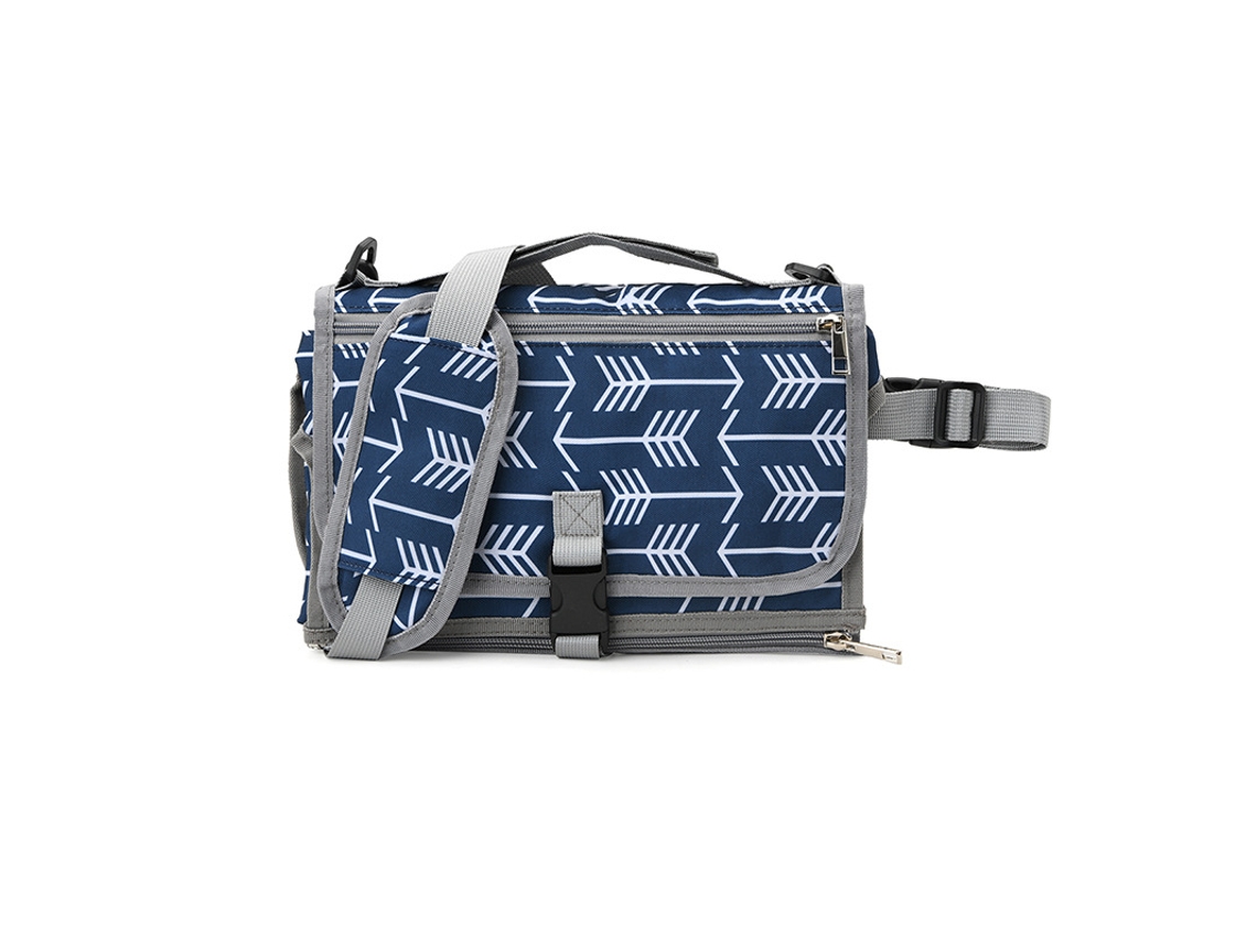 Bolsa cambiadora portátil, impermeable, lavable, plegable, para bebés y mamás, ideal para exteriores (flecha azul)